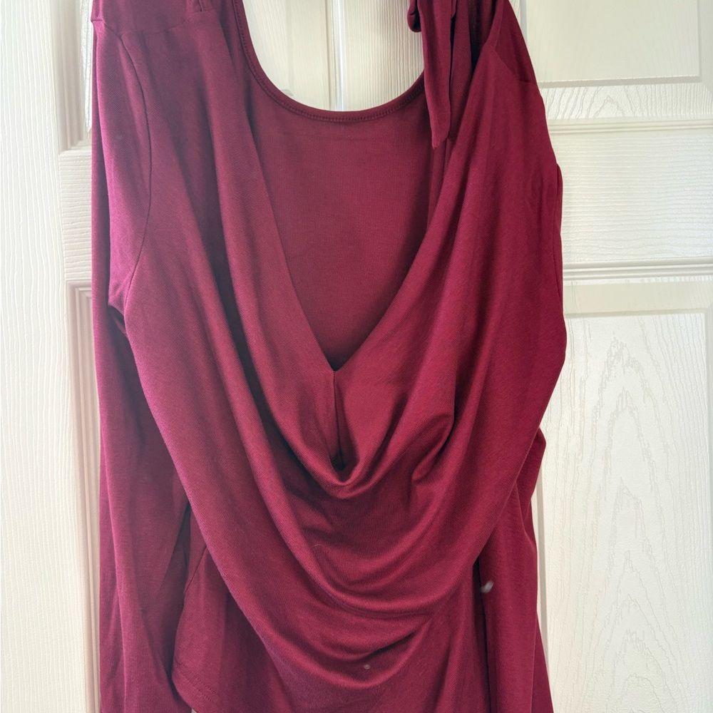 Cupshe Burgundy Long Sleeve Top Size M